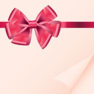 background with bow on realistic paper vector illustration N4