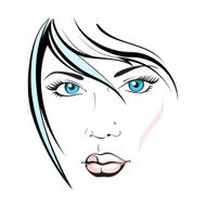 Beautiful fashion woman face with hairs