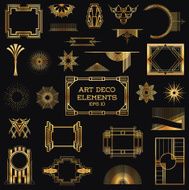 Golden vintage art deco elements