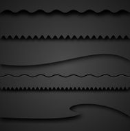 Black divider set with shadow vector