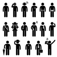 Male Fashion Wear Design Pictogram