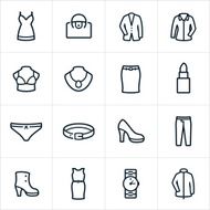 Womens Formal Wear Icons - Line Style