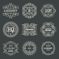 Retro Design Luxury Insignias Logotypes Template Set