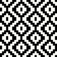 Trendy hipster Black and white pixel seamless pattern N12