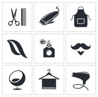 barbershop icon set