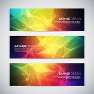 Geometric lowpoly abstract modern vector banners set with polygonal background N5