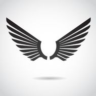 Wing icon isolated on white background N5