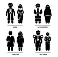 South Asia Clothing Costume Pictogram