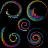 Set of abstract colorful swirl shapes