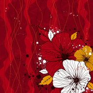 bouquet of hibiscus on red background N2