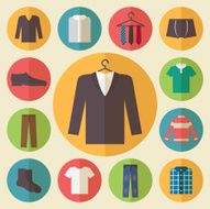 Man clothing icons set