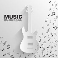 paper electro guitar vector background concept Illustration