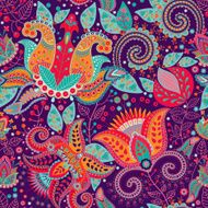 Colorful flower vector pattern N3