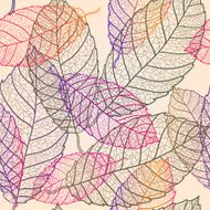 Autumn transparent leaves pattern background N4