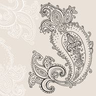 Hand Drawn Paisley ornament N21