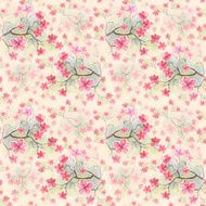 Vintage seamless pattern with watercolor flowers