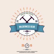 wilderness gear adventure badge graphic design logo emblem vector N2