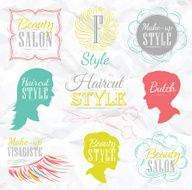 Set Beauty salon icons color