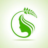 Eco icon with women face stock vector N2