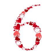 Number of hearts vector illustration N6