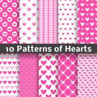 Heart shape vector seamless patterns (tiling) N2