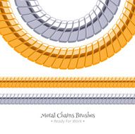 Set of chains metal brushes - golden and silver N2