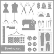 Vector flat sewing icons set N3