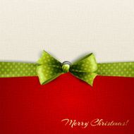 Holiday background with green polka dots bow N3