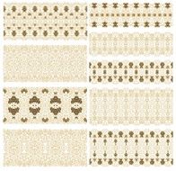 Set of seamless laced border patterns N9