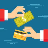 Human Hands - Exchange Concept Illustration in Flat Design Style