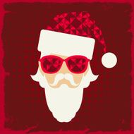 Merry Christmas background with Santa in hipster style