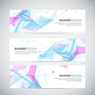 Vector banners set with polygonal abstract shapes