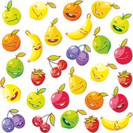 Happy fruits seamless pattern Vector illustration N2