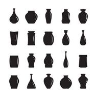 Vase icons set