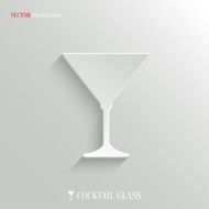Cocktail glass icon - vector white app button
