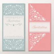 Set of beautiful wedding invitations