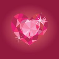 Sparkling ruby heart