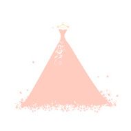 Wedding dress pink on hangers