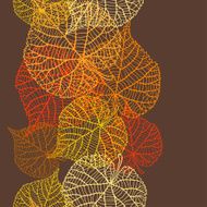 Seamless vector pattern with stylized autumn leaves N14