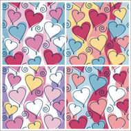 Floating Hearts Pattern-4 Colorways