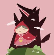 Red Riding Hood and black Wolf N2
