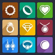 Jewelry flat Icons set 33