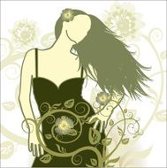 The romantic girl on a flower background N4