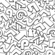 Seamless Arrow Vector Pattern Hand Drawn Background N2