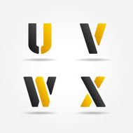 uvwx yellow stencil letters
