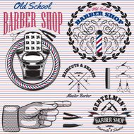 set of icons on a theme barber shop N2