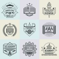 Assorted retro design insignias high education logotypes set 2 N2