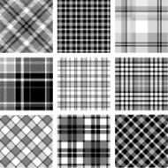 B&amp;W plaid patterns set