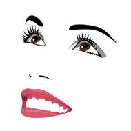 Beautiful woman looking up vector