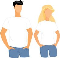 White t-shirts template